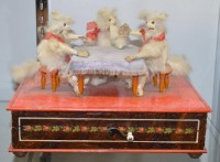 Three cats playing cards automaton 